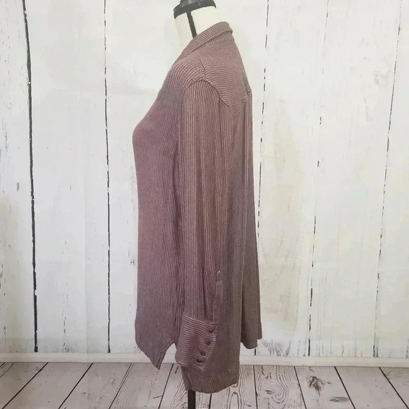 Free People On the Road Striped Cranberry Tunic - Picture 7 of 8